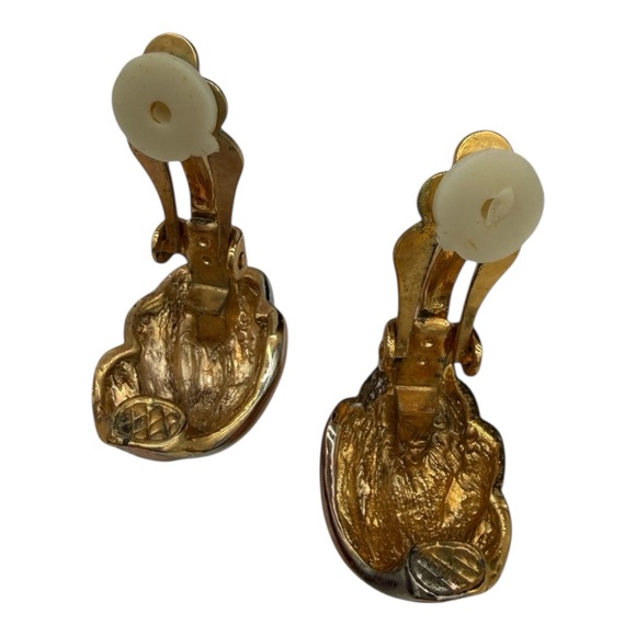 NWT- Vintage Two Sisters Medici Handcrafted Mixed Metal Tone Clip-On Earrings - Picture 5 of 5